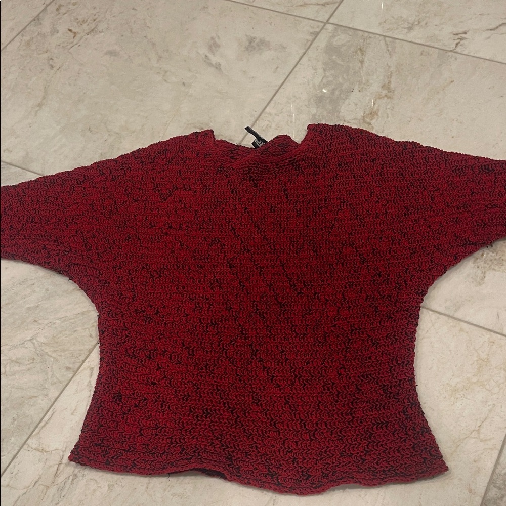 Jones New York Textured Red Sweater